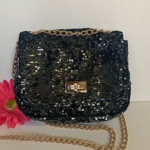 Black Sequins Purse Evening Formal Bag